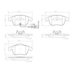 Audi VW Disc Brake Pad Set - Front (Ceramic) 5N0698151C - Brembo P85130N